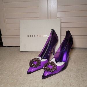 Good‎ American Cinder-F*cking-Rella Pump Heels - Purple, Size 11.5